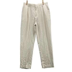 Vintage DK Gold Linen Blend Dress Pants Men's 33x29* Ivory Coastal Business 90's